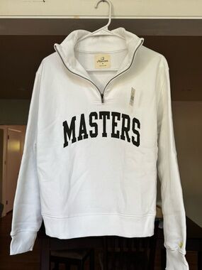 MASTERS 2026 *NEW DESIGN* - White quarter zip sweatshirt with block letters